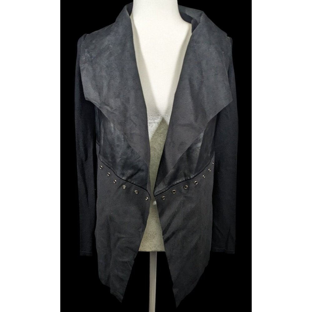 Cliche Gothic Faux Suede Grommet Accent Cardigan